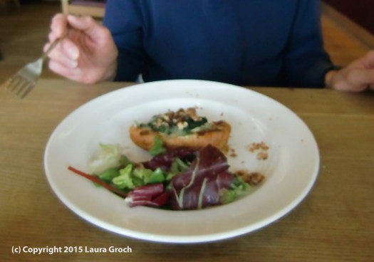 spinach-filled buttery, crowdie