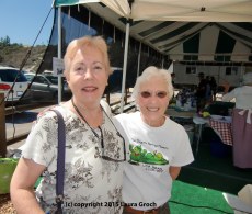 Me with Jean Bruns of the San Dieguito Heritage Museum, who was supervising the Encinitas Lima Bean Cookoff and Faire. (Photo by Laura Groch)