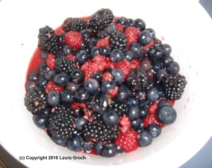 I used a colorful mix of seasonal blueberries, raspberries and blackberries. Photo by Laura Groch